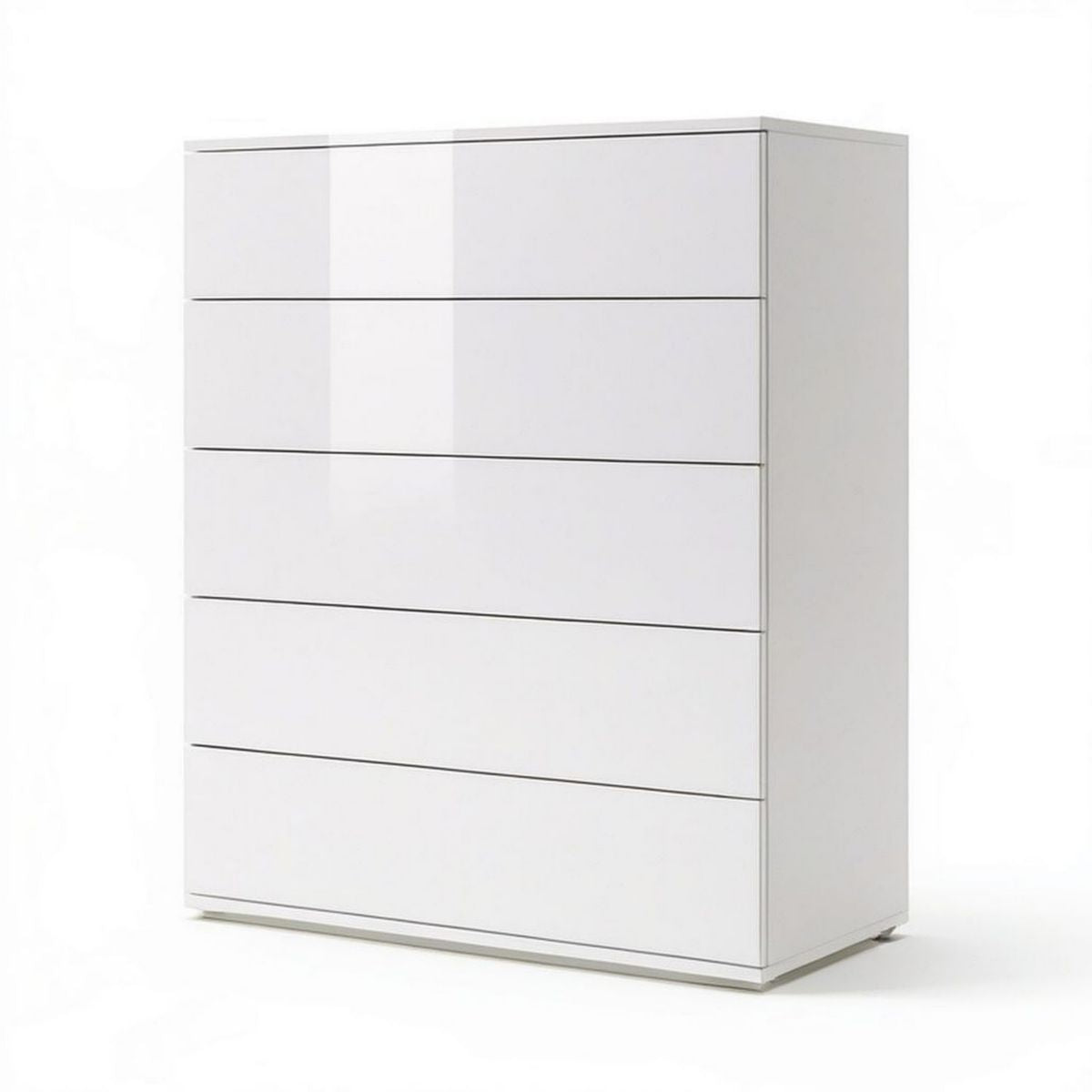 Kommode mit 5 Schubladen, 60 x 40 x 110 cm, Weiss, MDF