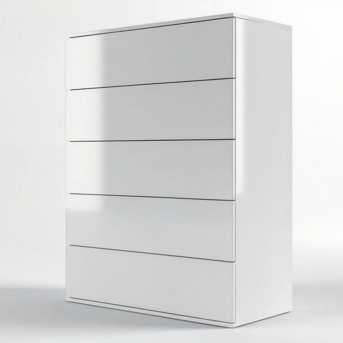 Kommode mit 5 Schubladen, 60 x 40 x 100 cm, Weiss