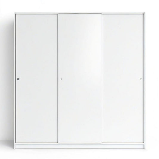Weisser Schrank mit 3 Schiebetüren, 180 x 60 x 200 cm